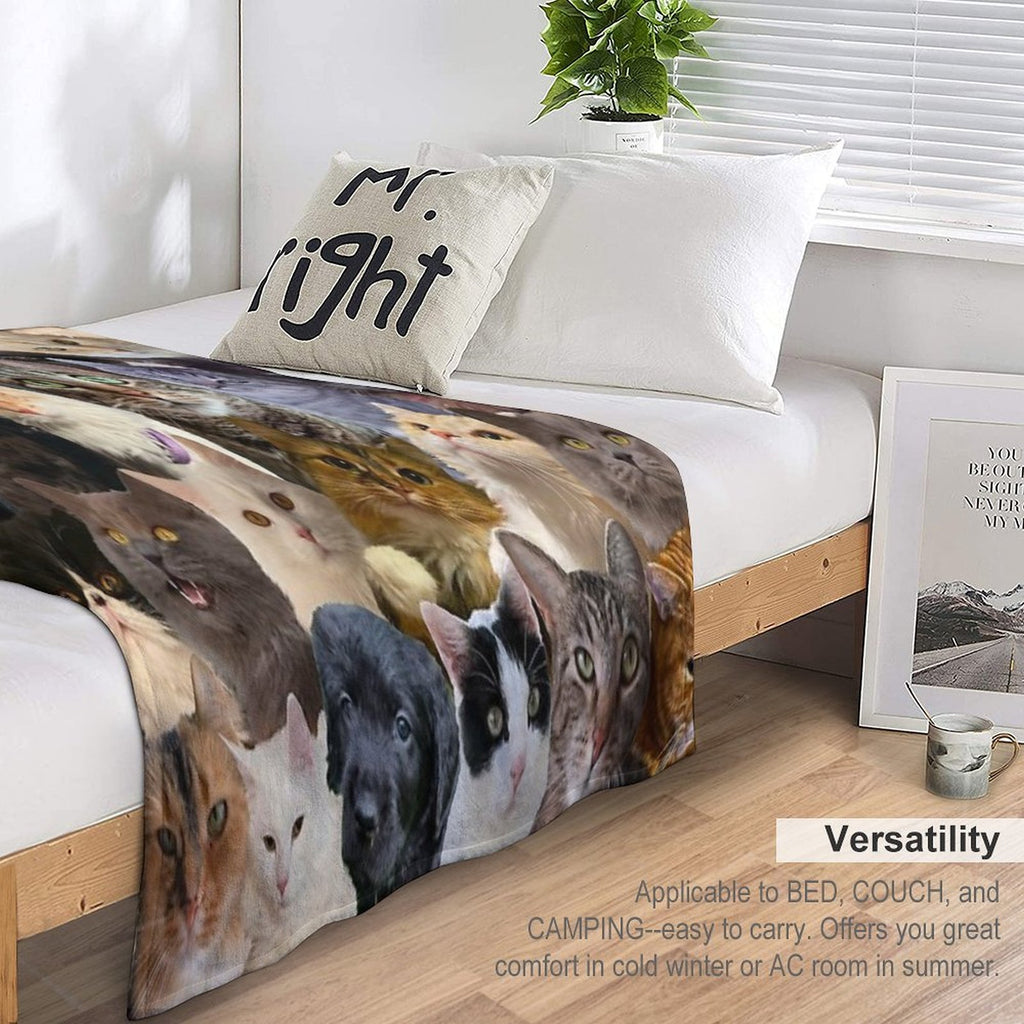 Maximalism Animal Puzzle Pattern Comfort Throw Blanket