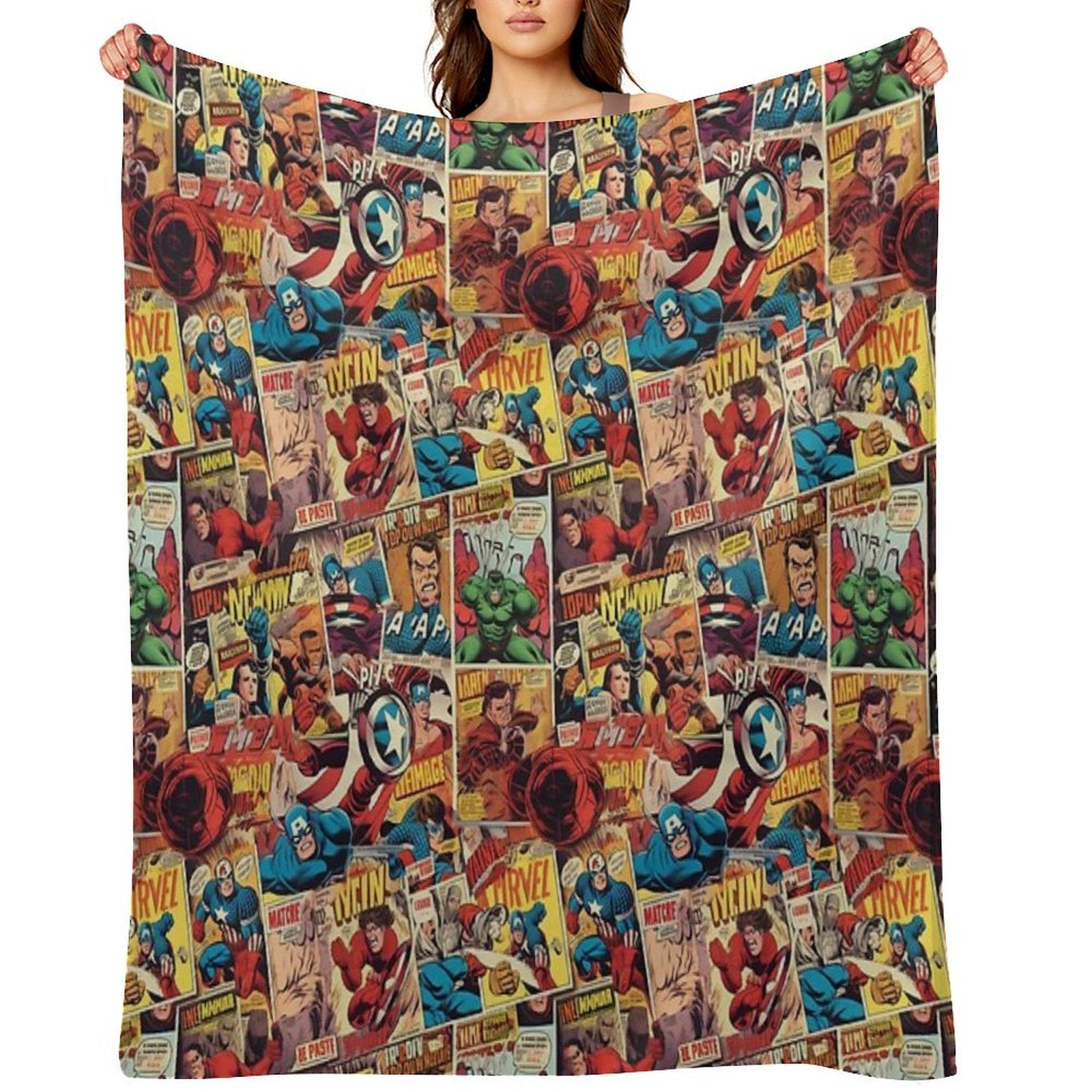 Vintage Comic Pattern Lightweight Throw Blanket