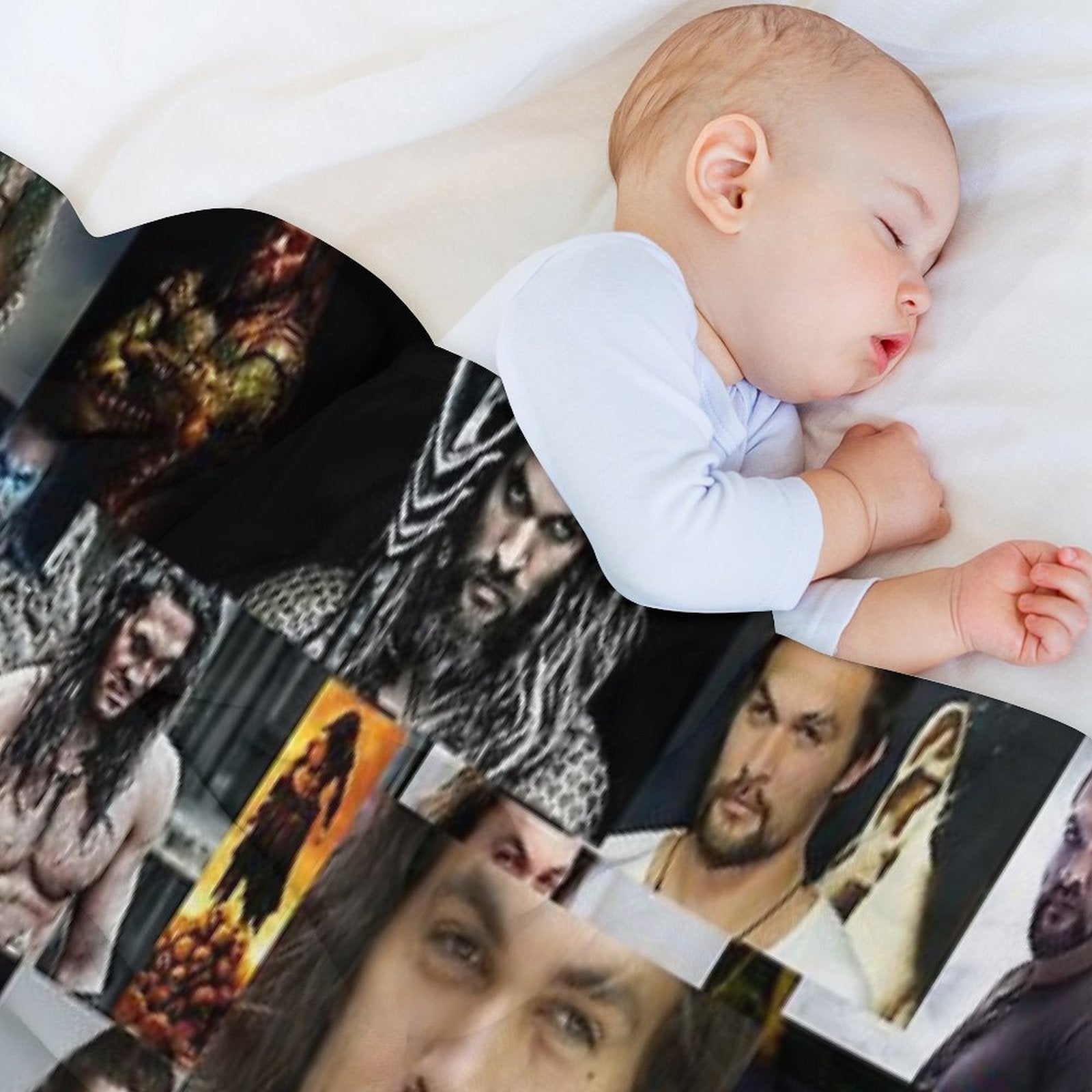 Jason Momoa Abstract Collage Compact Throw Blanket