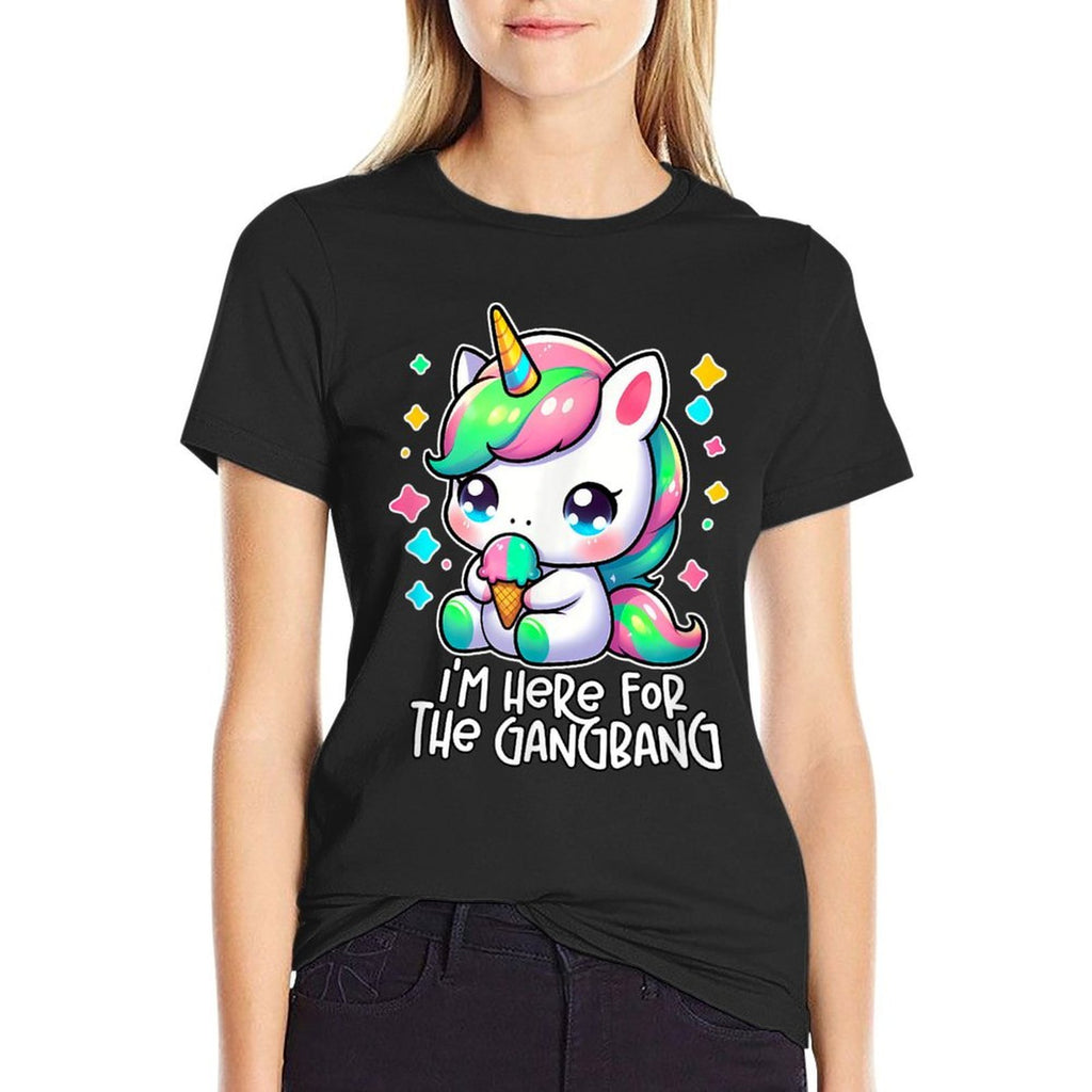 IM HERE FOR THE GANGBANG Funny Inappropriate Y2K Sex Humor  Polyester Blend T-Shirt