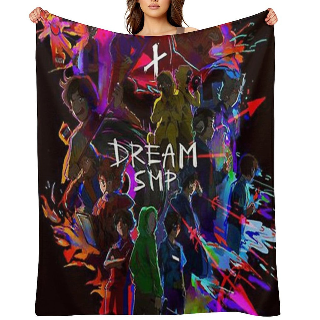 Dream SMP Black Anime Multi-functional Throw Blanket
