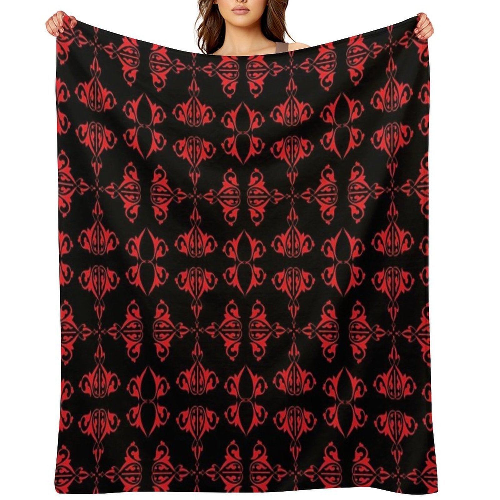 Vintage Abstract Design on Black Background Premium Throw Blanket