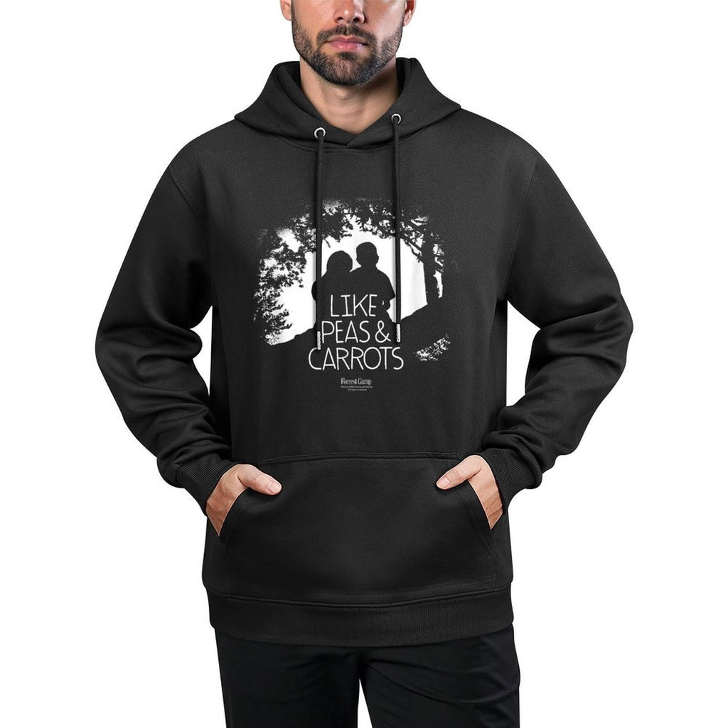 Forrest Gump Like Peas  Carrots Silhouette Relaxed Fit Hoodie