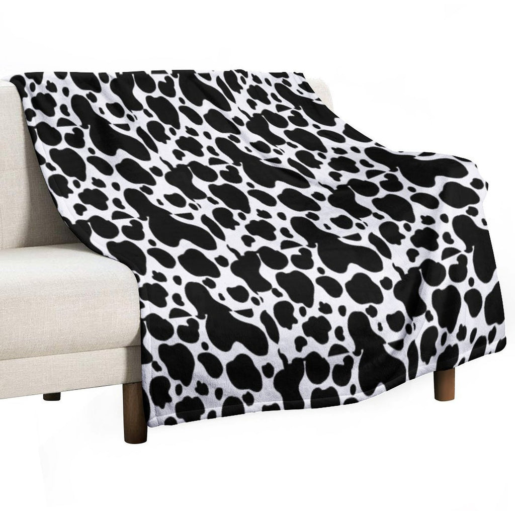 Cow Print Shrink-resistant Throw Blanket