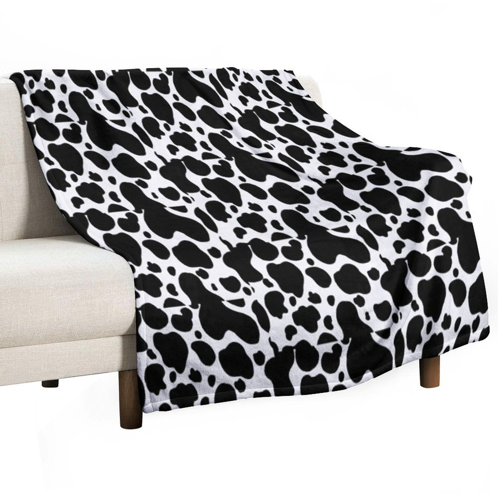 Cow Print Shrink-resistant Throw Blanket