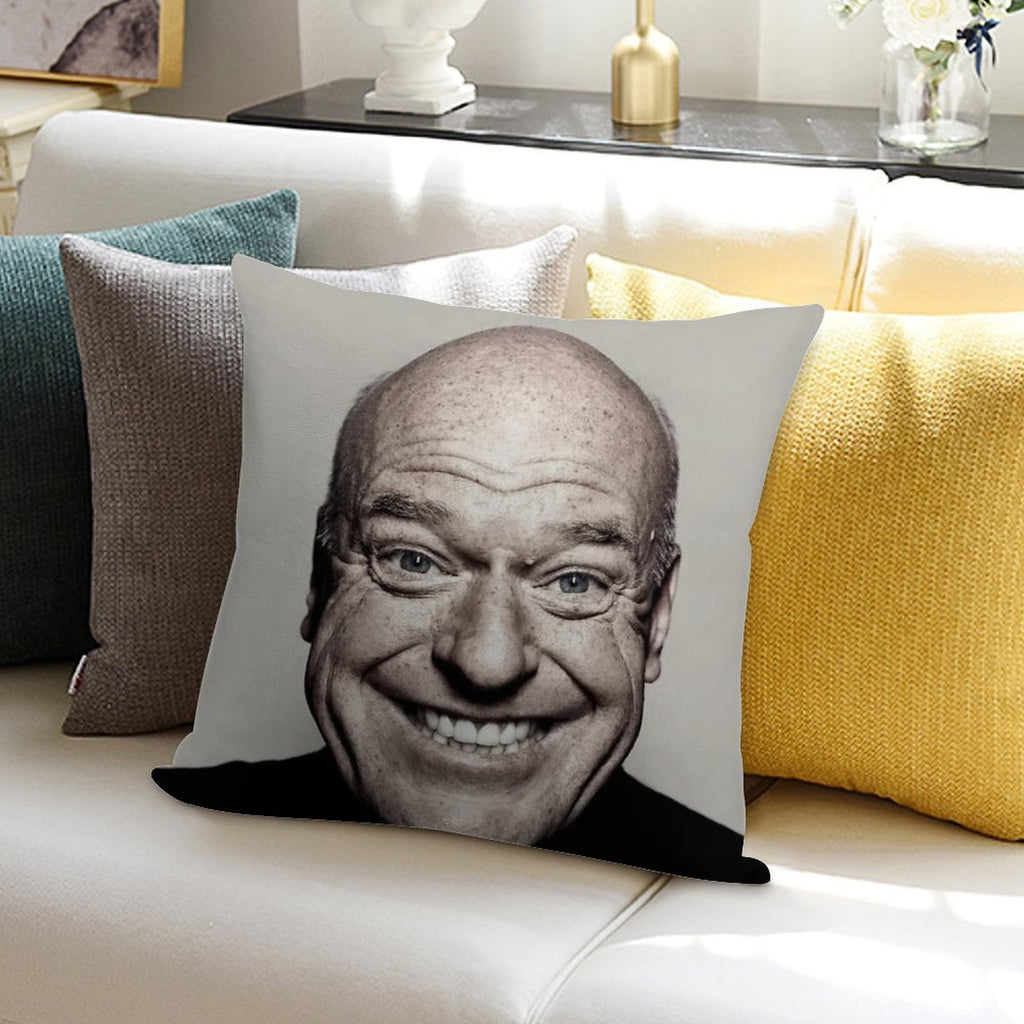 Hank Schrader Dean Norris Happy Face Soft Durable Construction Throw Pillow