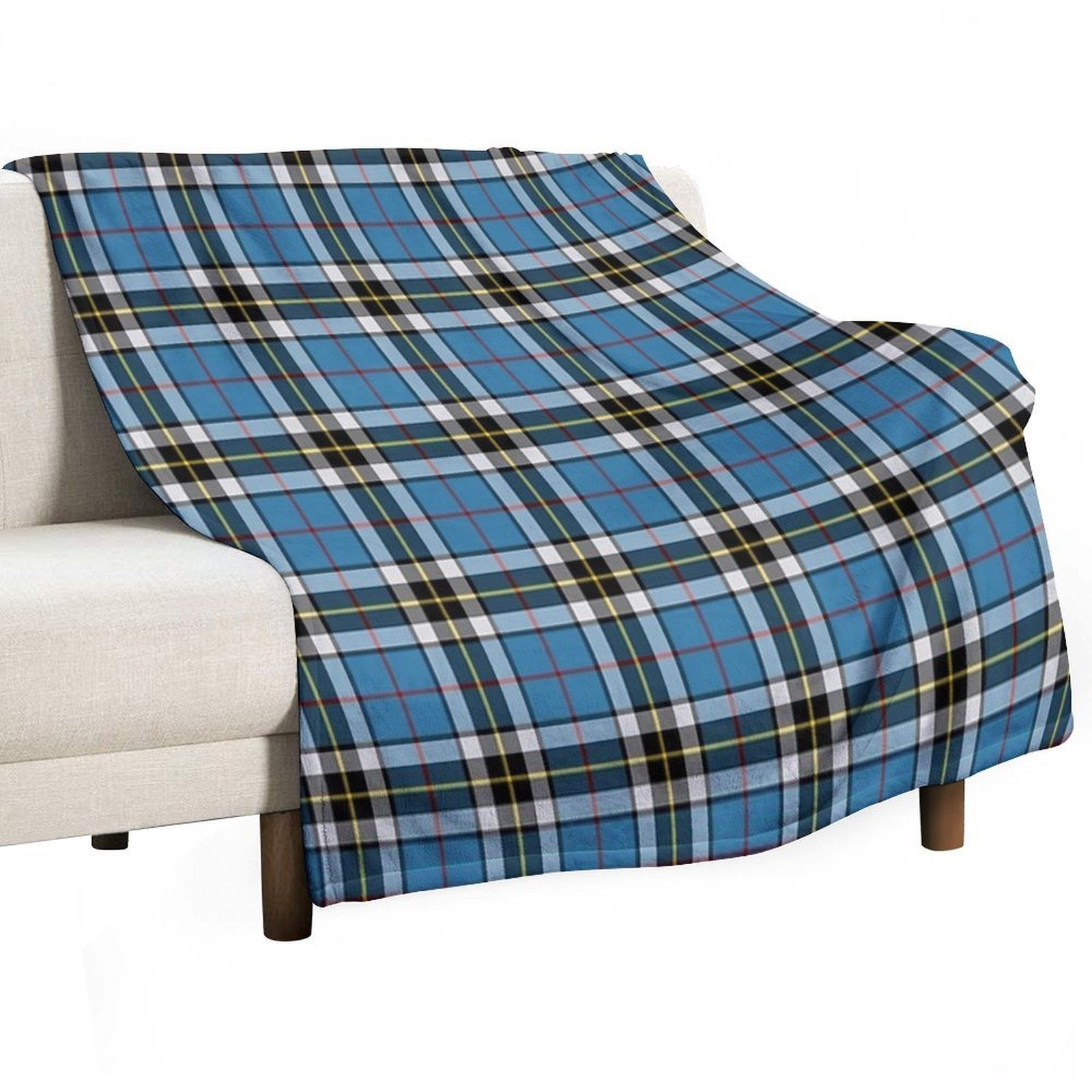 Thompson Blue Dress Tartan  Clan Thomson  Cute Tartan Plush Throw Blanket