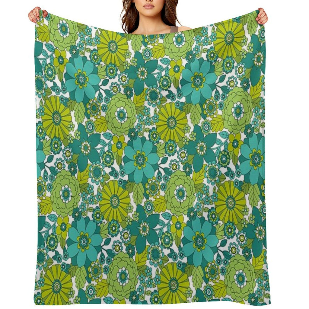 Groovy Blooms Velvety-soft Throw Blanket