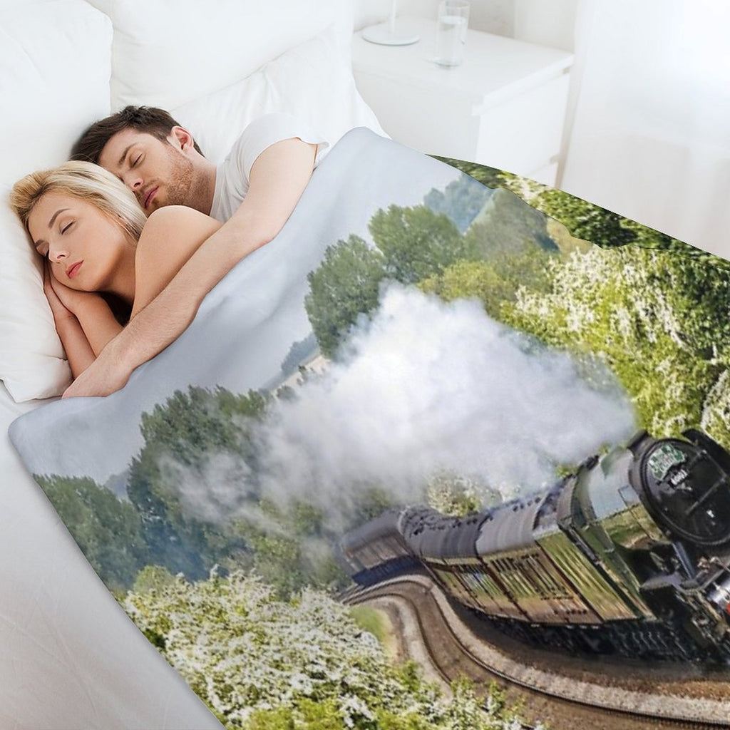 A3 Class 60103 Flying Scotsman Steam Locomotive Wrinkle-free Throw Blanket