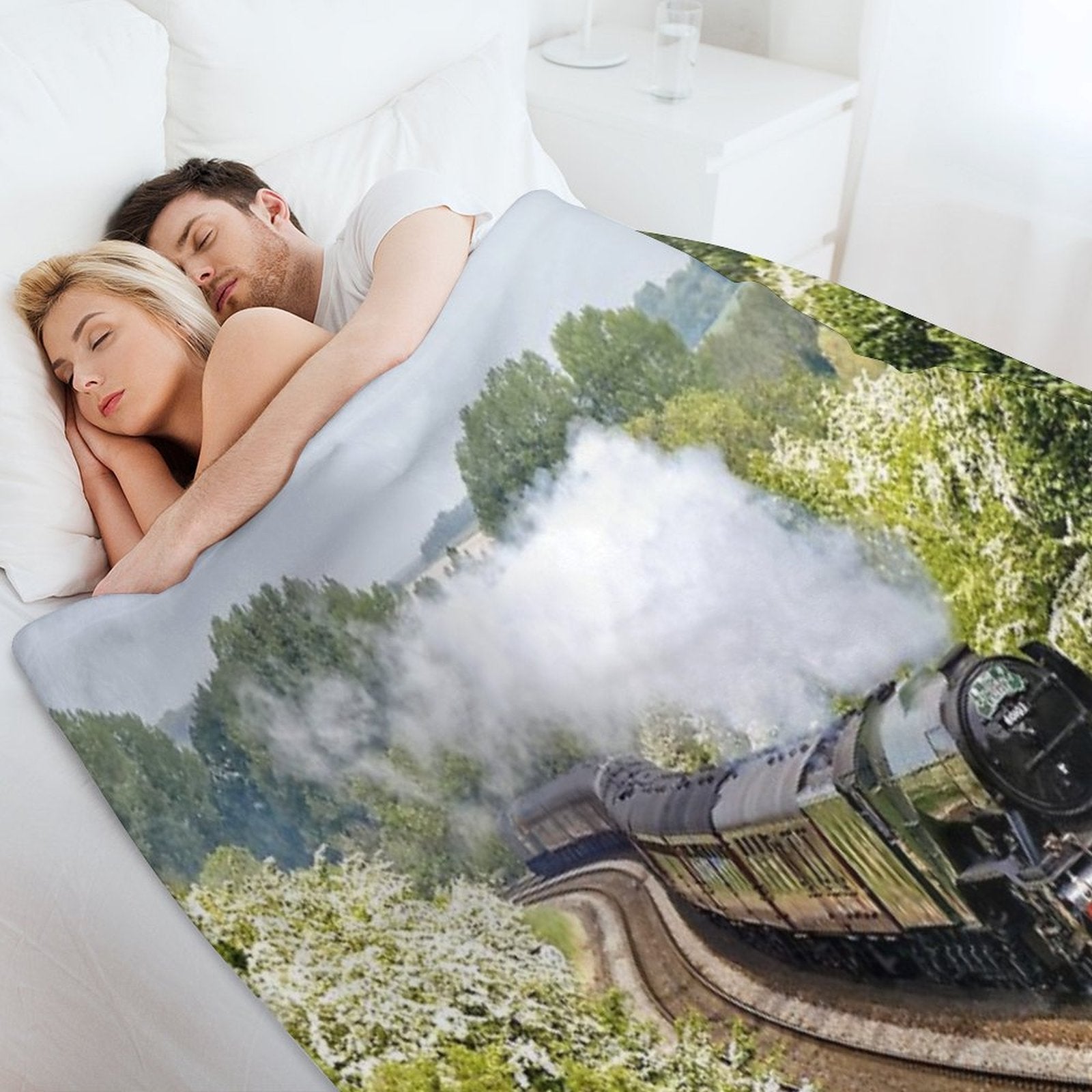 A3 Class 60103 Flying Scotsman Steam Locomotive Wrinkle-free Throw Blanket