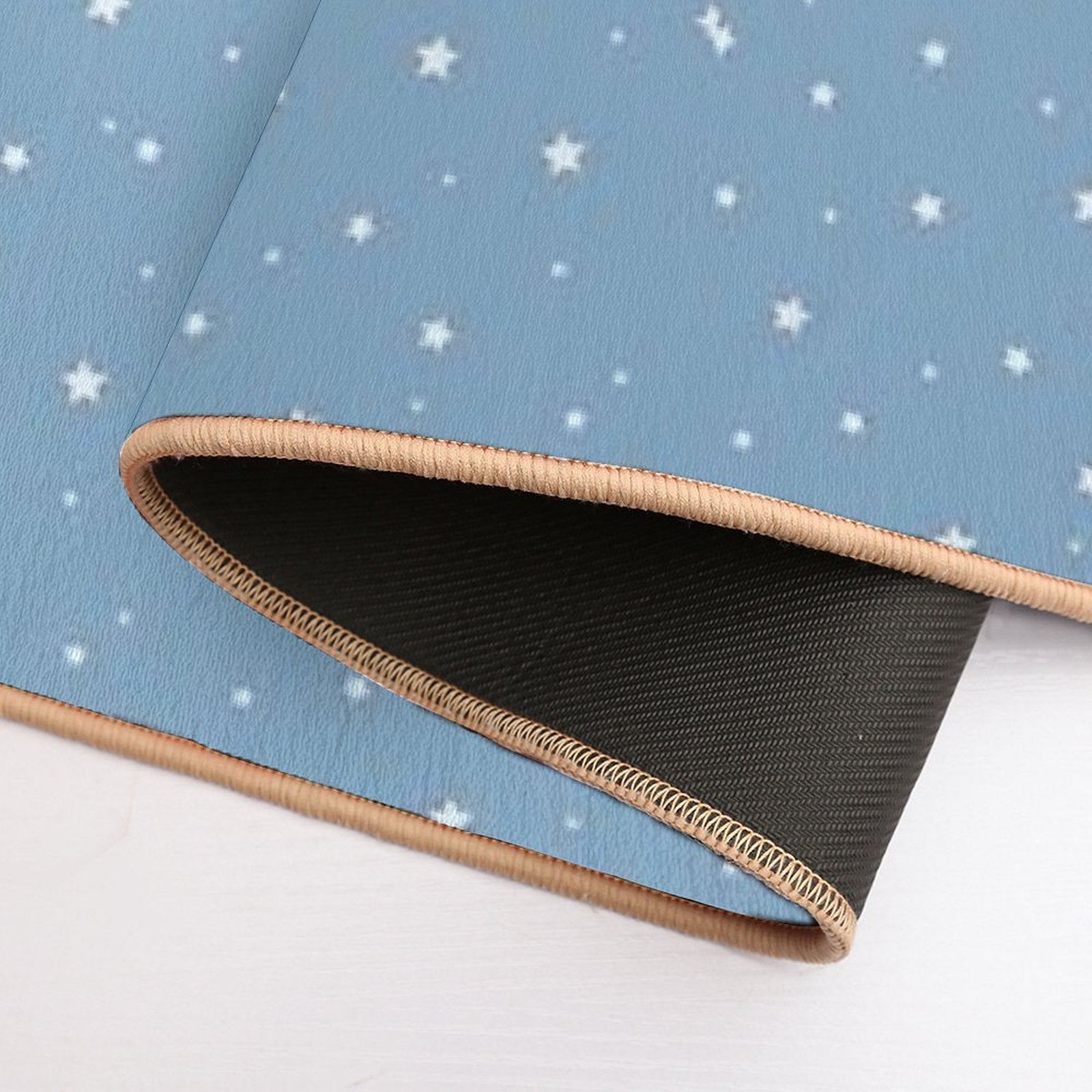 White Stars with Blue Background  Multi-Purpose Bath Mat
