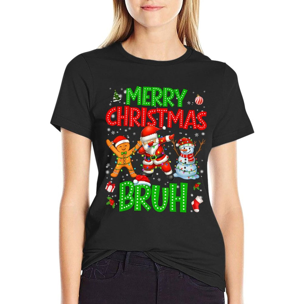 Merry Christmas Bruh Dabbing Santa Xmas Toddler Boy  Stretchy T-Shirt