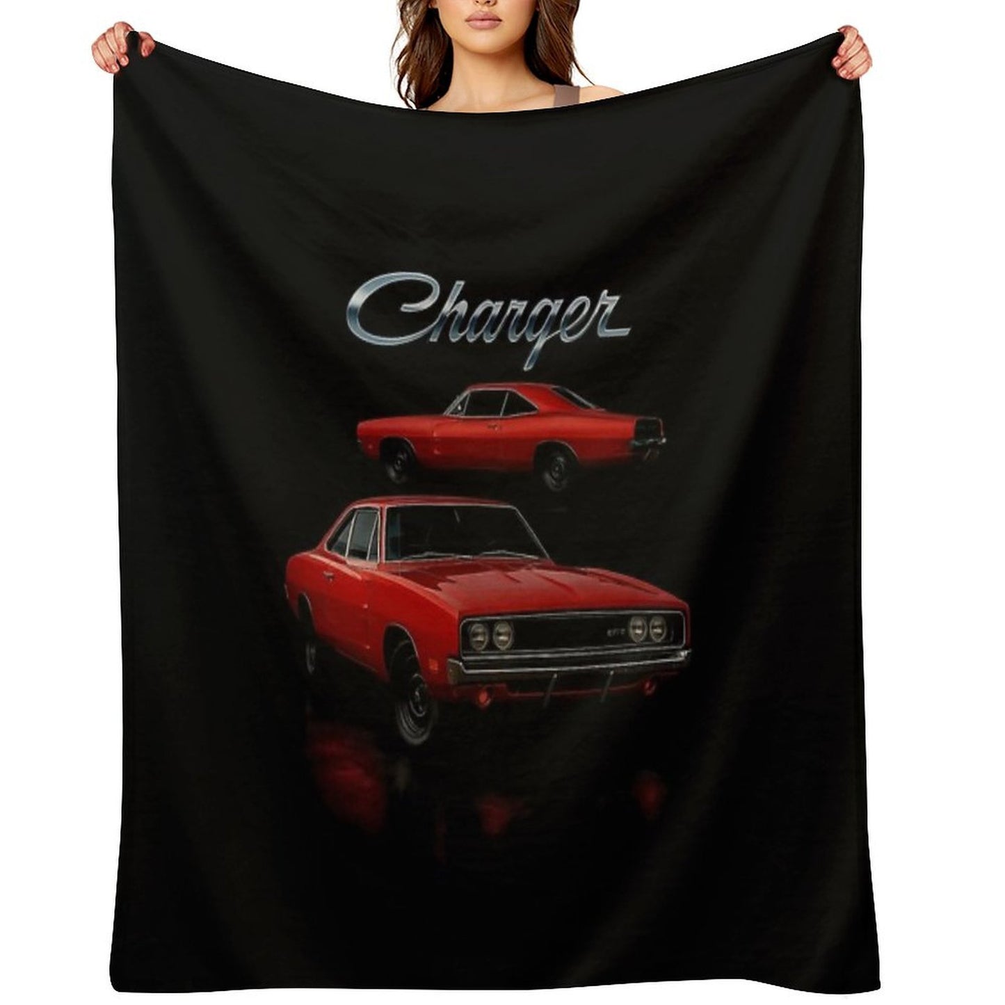 1970 Charger RT Red Classic Muscle Car Art Durable Throw Blanket