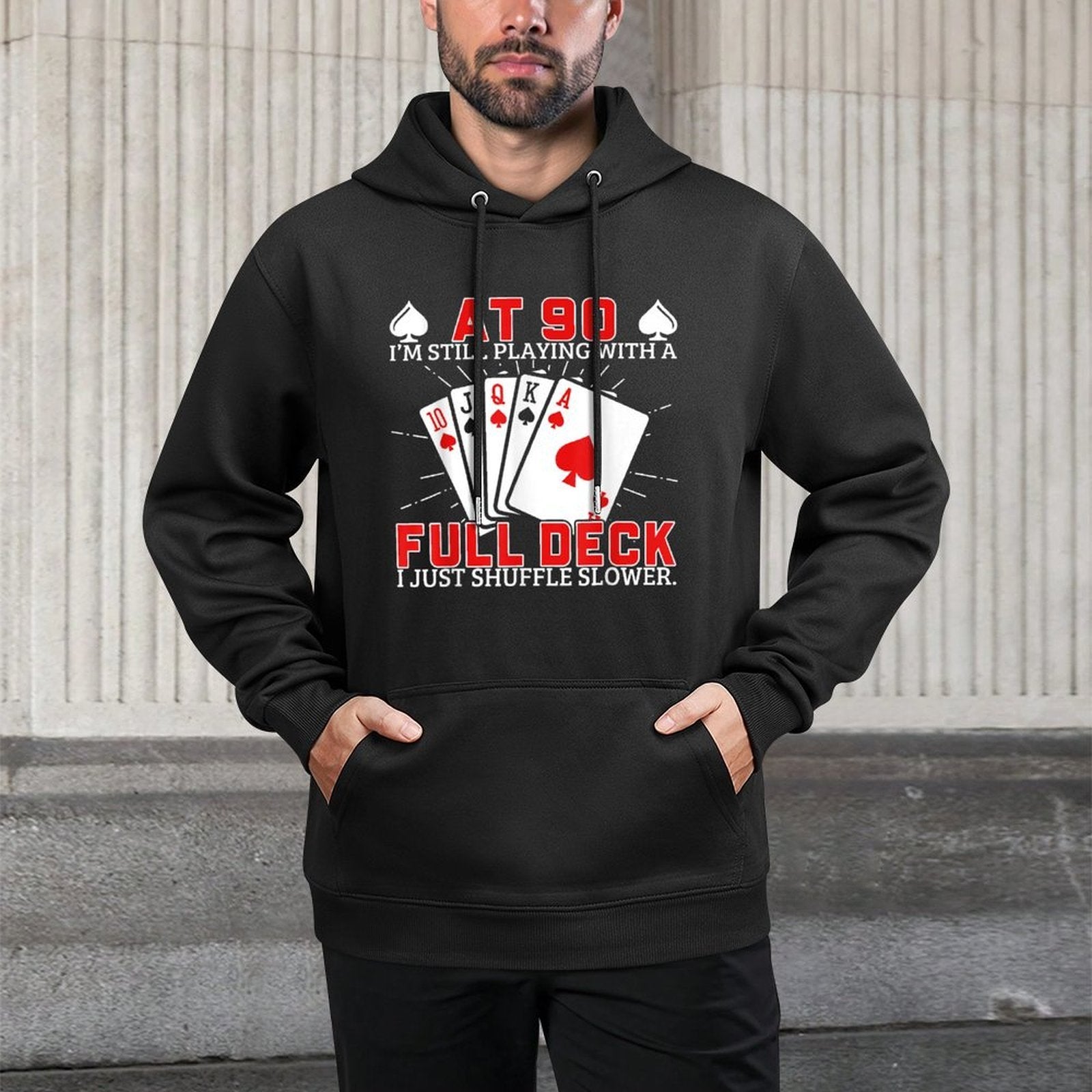 Funny 90Th Birthday Idea For Poker Enthusiasts Machine Washable Hoodie