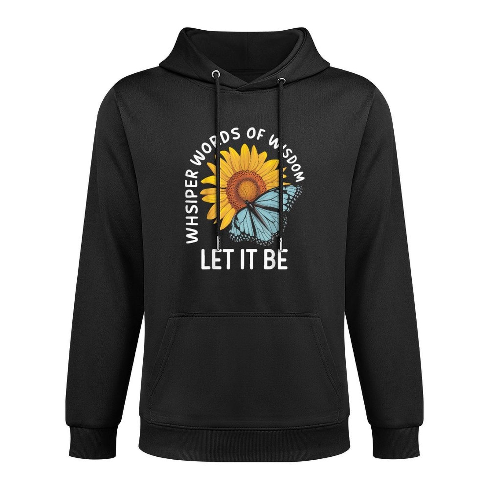 Sunflower Butterfly Let It Be Nature Insect Boho Botanical Machine Washable Hoodie