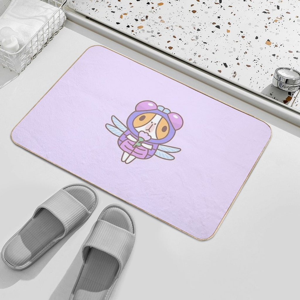 Guinea Pig in Dragonfly Costume  Slip-Resistant Bath Mat