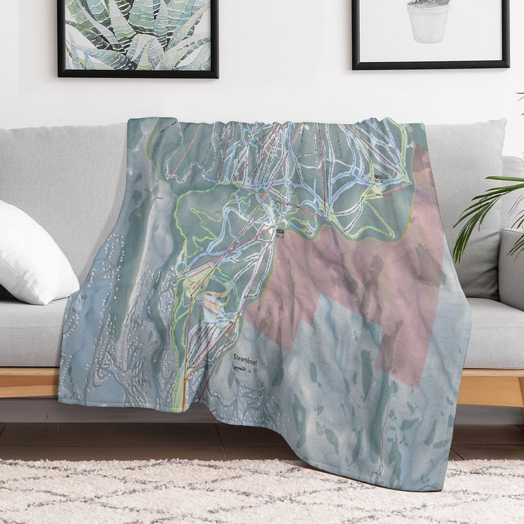 Steamboat Resort Trail Map Premium Throw Blanket
