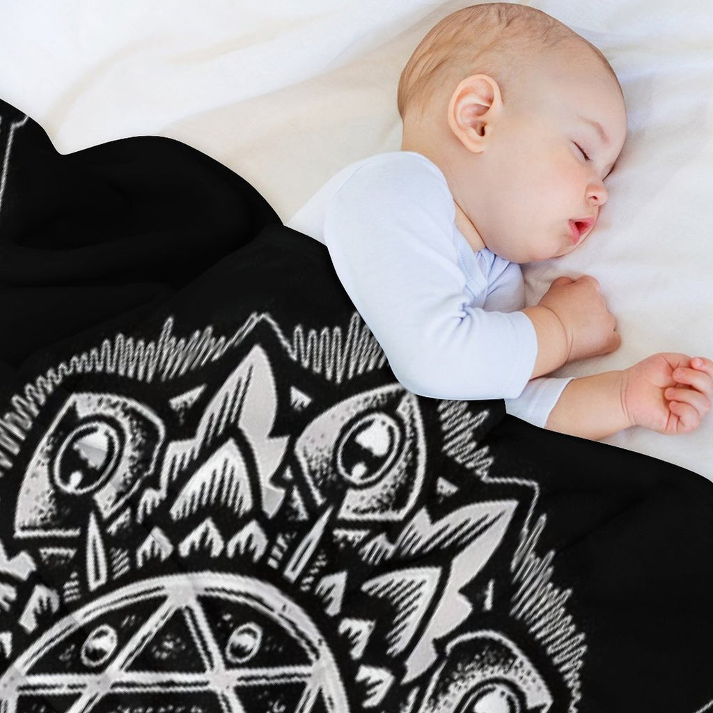 Eye of God Flower Mandala Multi-functional Throw Blanket