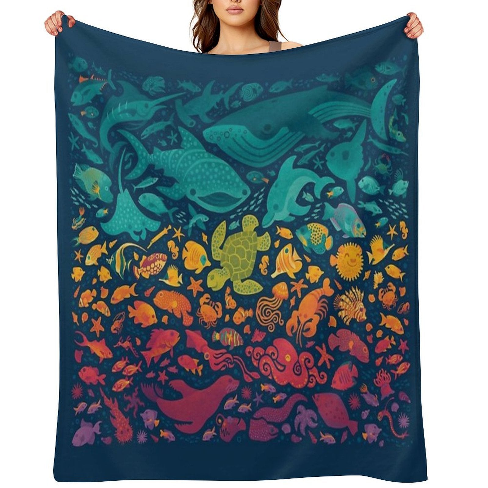 Aquatic Spectrum 2 Gift-ready Throw Blanket