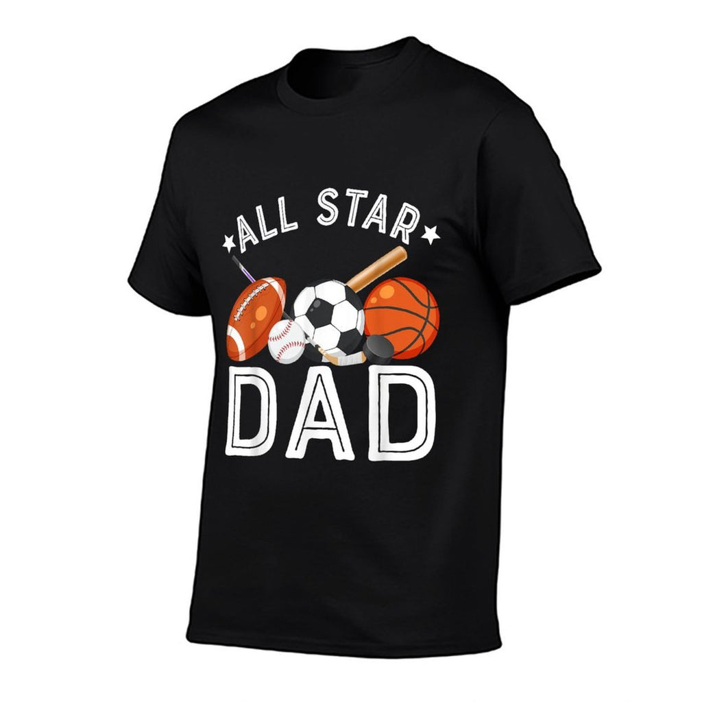 All Star DAD Of The Birthday Boy Basketball Soccer Sport  High-quality Stitching T-Shirt