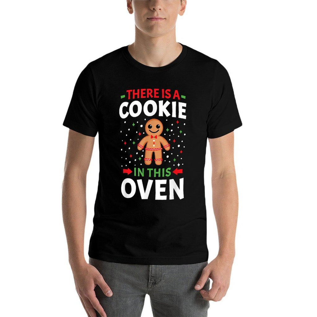 There Is Cookie In This Oven Cute Christmas Couples Matching  Ribbed Collar T-Shirt