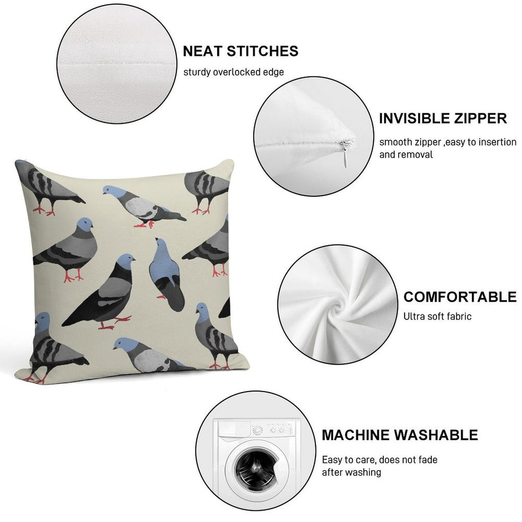 Design 33 - The Pigeons Soft Warmth Comfort Throw Pillow