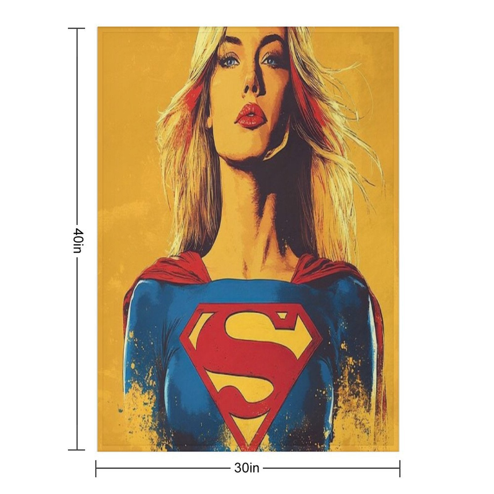 Supergirl in Vibrant Heroic Compact Throw Blanket