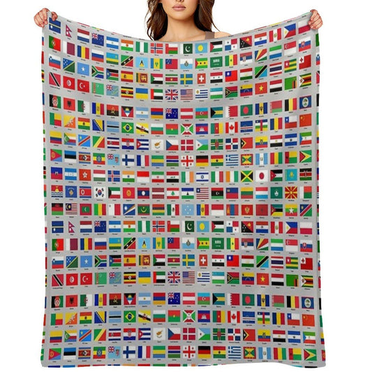All of The Current World Flags Every Nation Multi-functional Throw Blanket