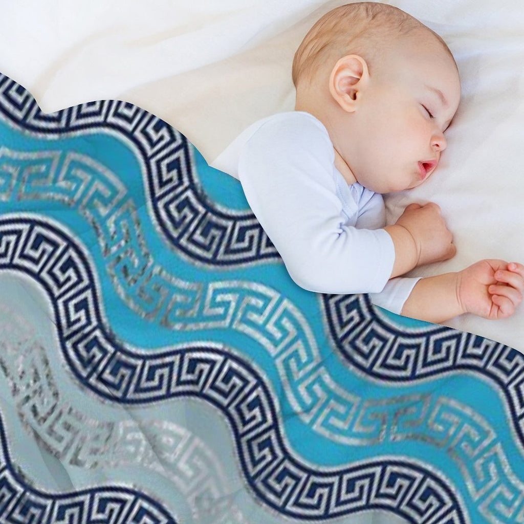 Greek Meander Pattern - Greek Key Ornament Travel-friendly Throw Blanket