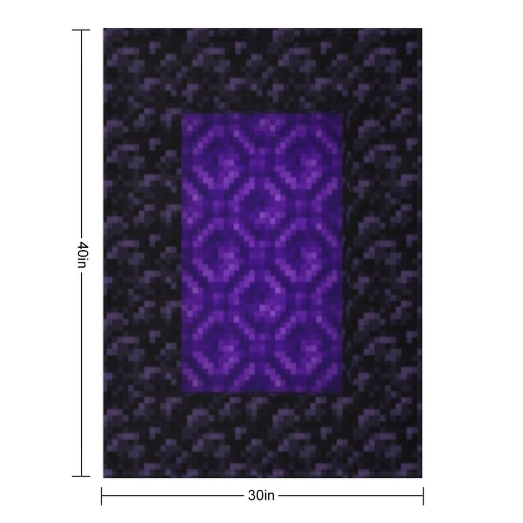 Nether Portal Pixel Blanket Versatility Throw Blanket