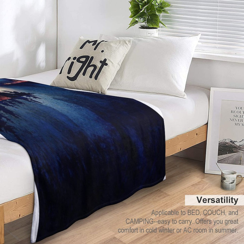 Autumn Moon Reflection Eco-conscious Throw Blanket