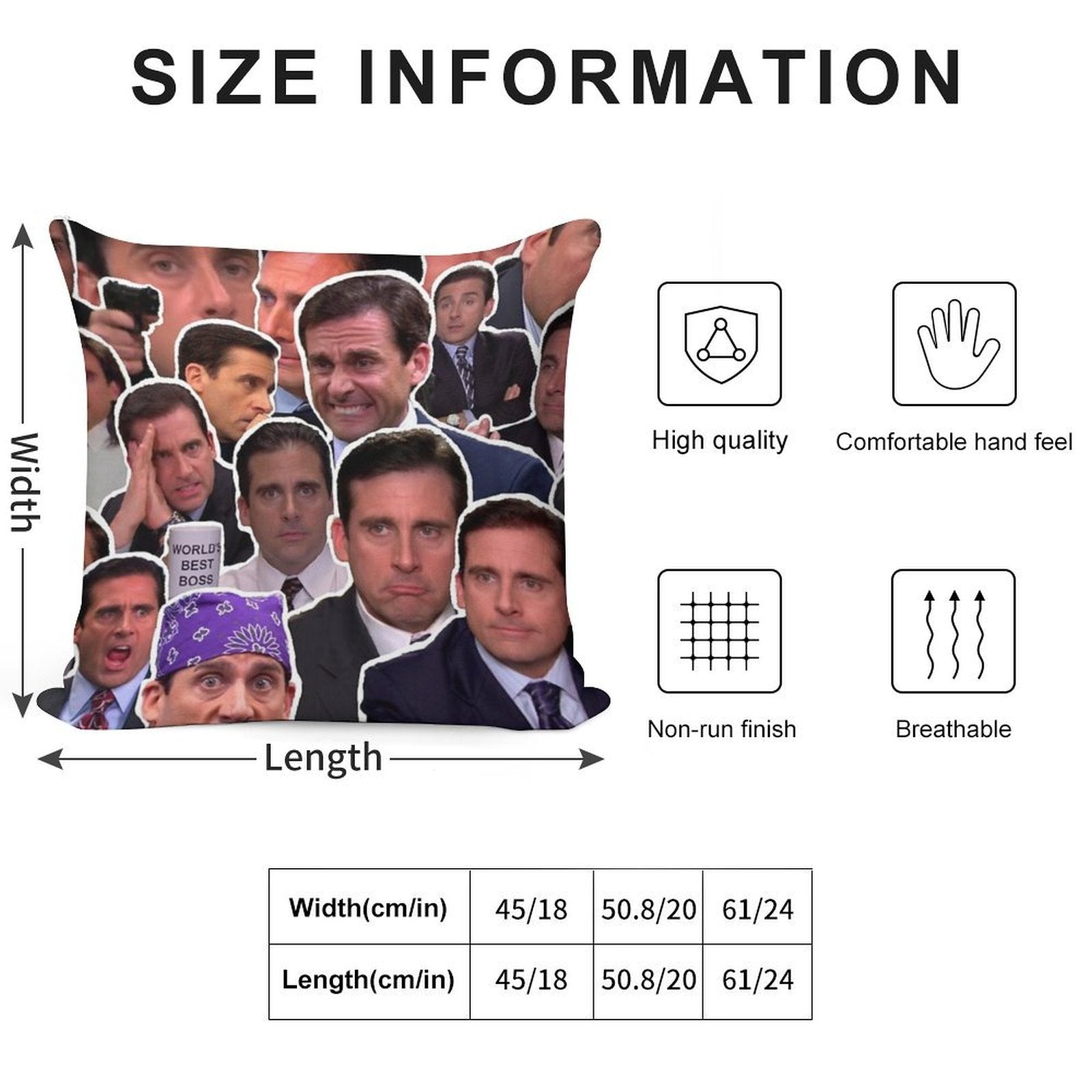 Michael Scott - The Office Collage Soft Hidden Zipper Throw Pillow