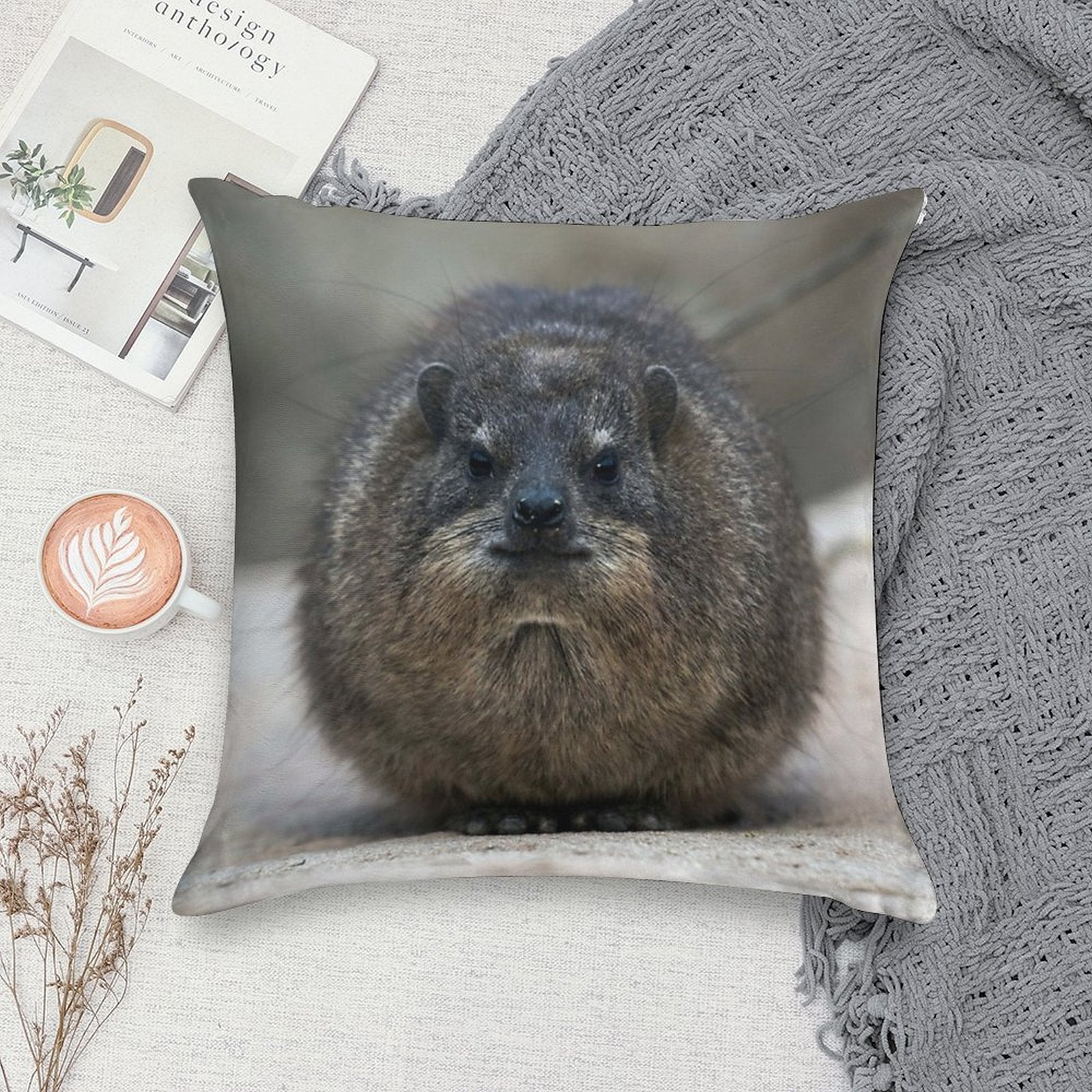 Rock Hyrax Soft Warmth Comfort Throw Pillow