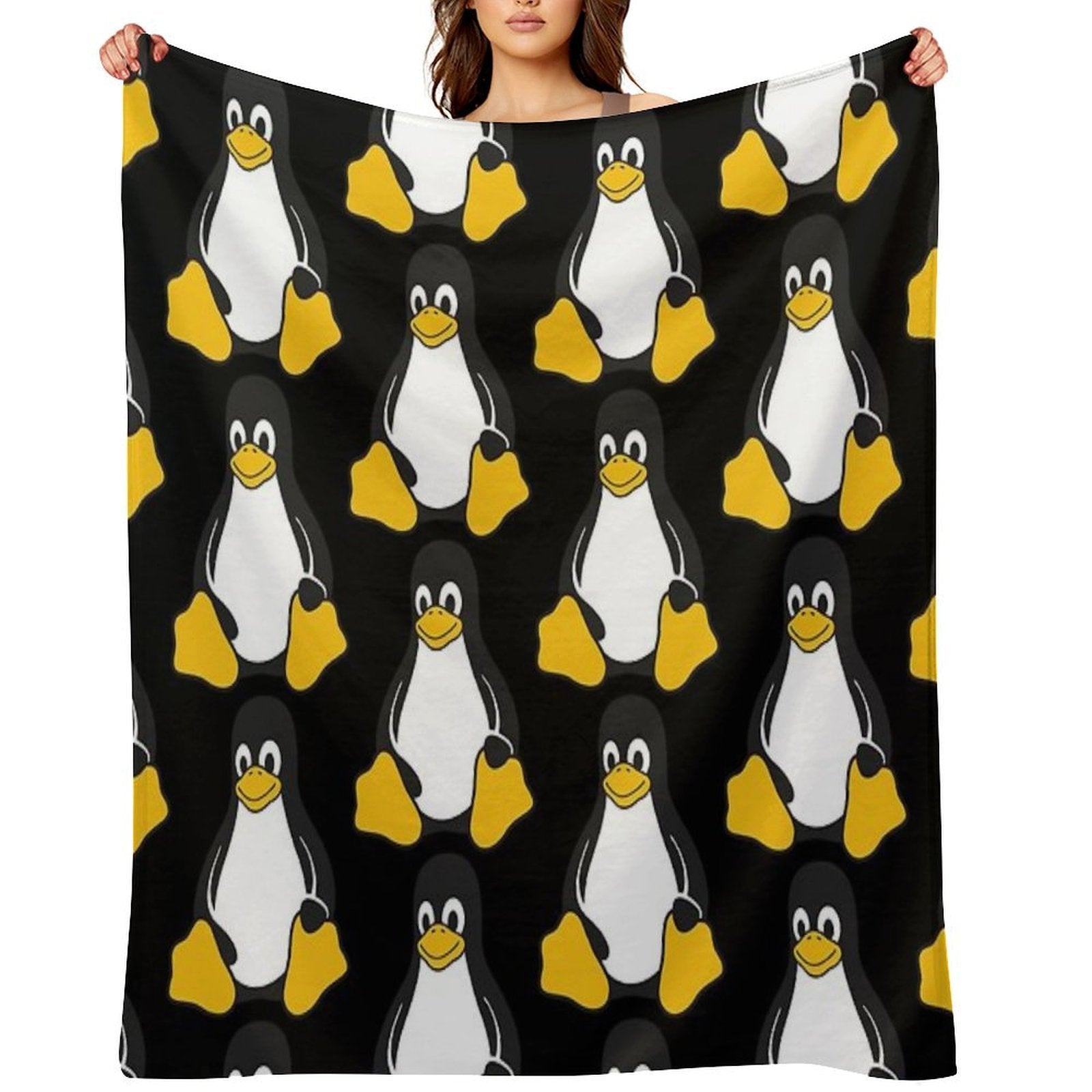 Linux Tux Durable Throw Blanket