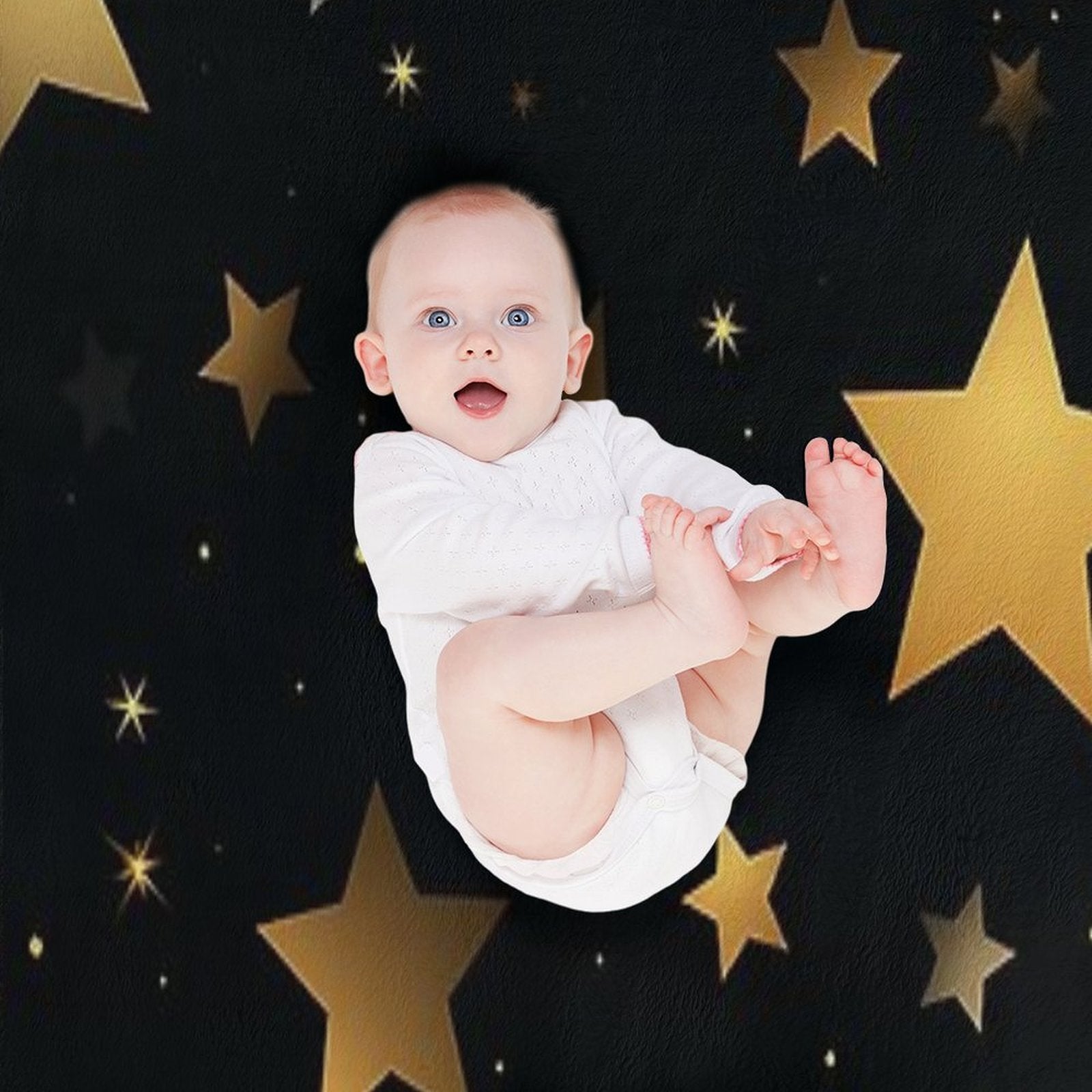 Stars on Black Background Quick-dry Throw Blanket