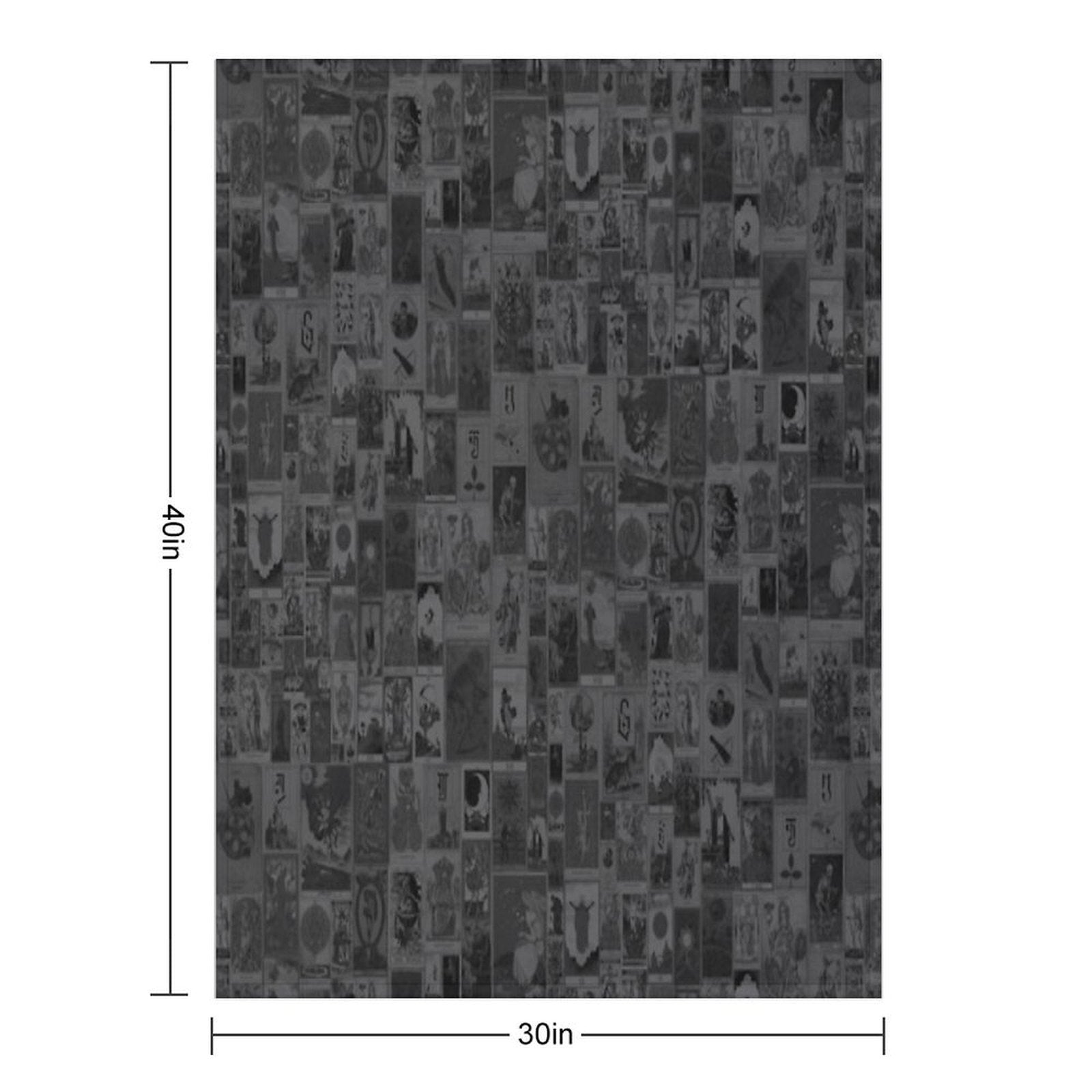 Tarot Card Collage Pattern (Dark) Compact Throw Blanket