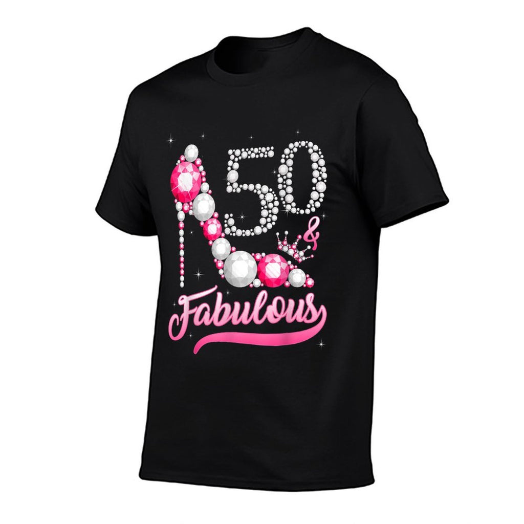50 And Fabulous 50th Birthday Diamond  Tagless Design T-Shirt