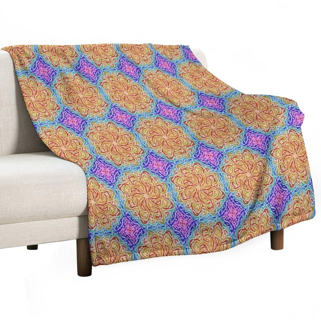 Rainbow Mandela Easy Care Throw Blanket