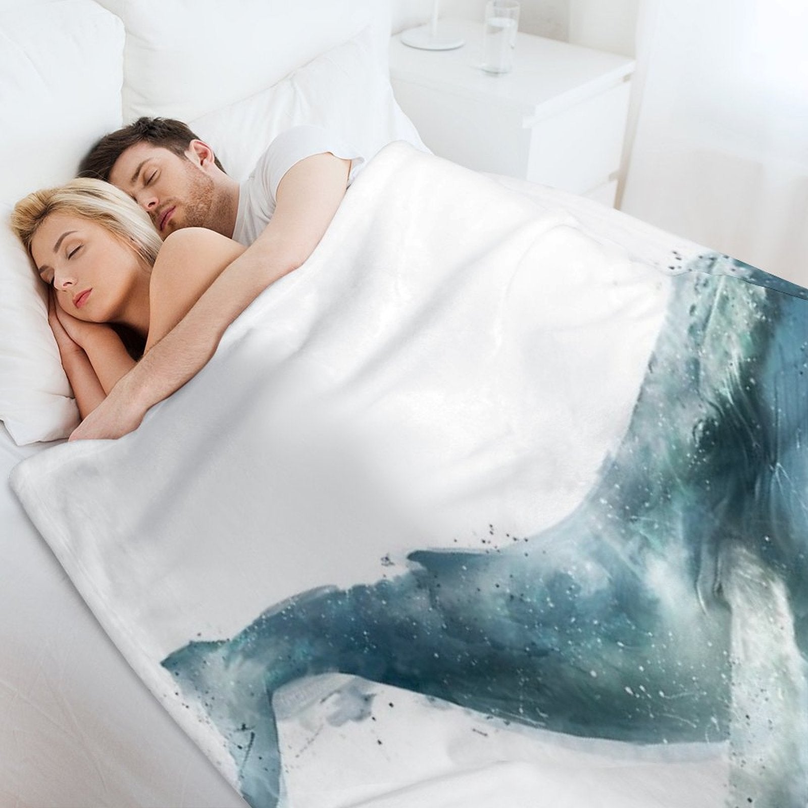 Humpback Whale Wrinkle-free Throw Blanket