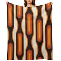 Capsules Large 1970s Orange Meets Mid Century Modern Comfort Throw Blanket