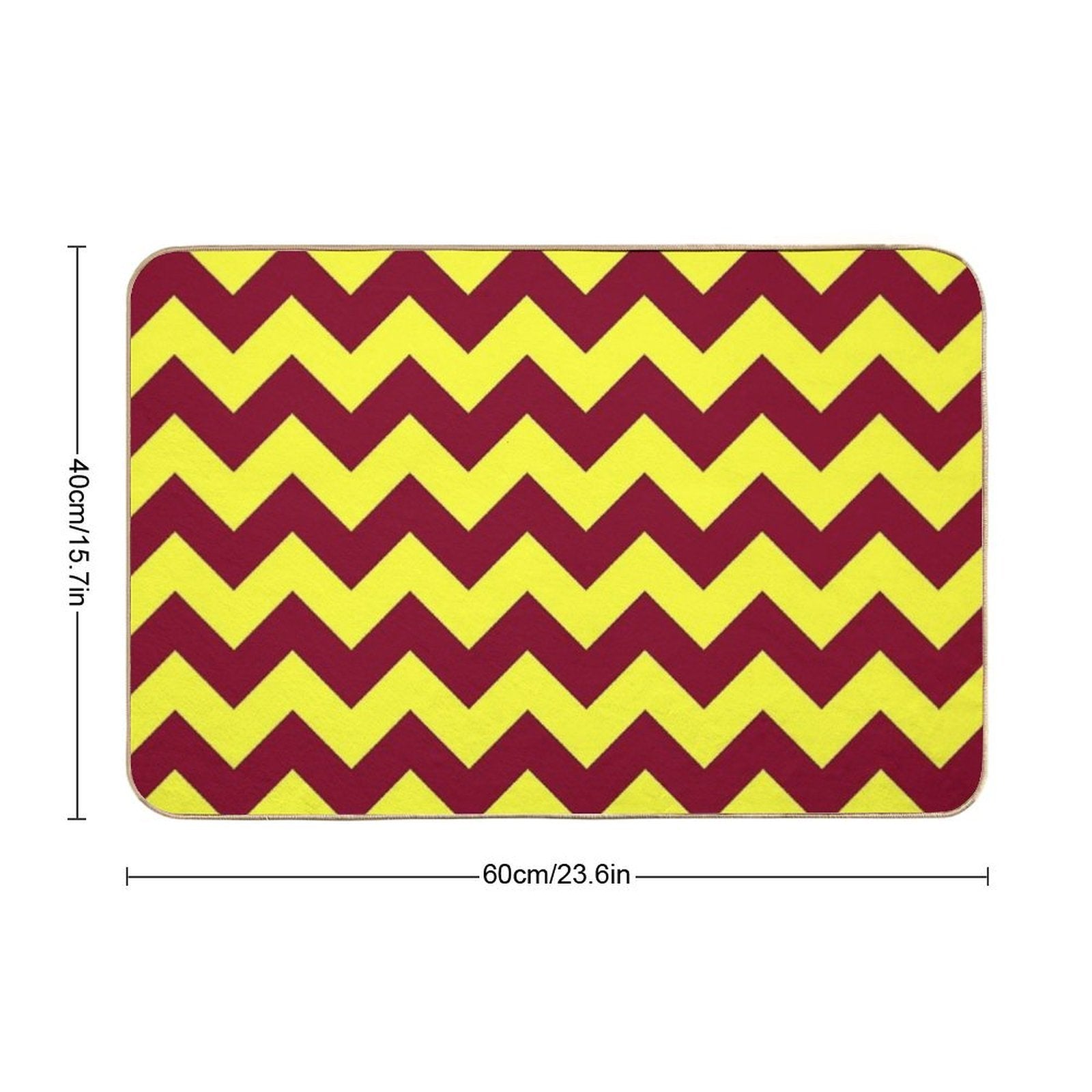 Electric Yellow And Burgundy Red Horizontal Zigzags  Versatile Bath Mat