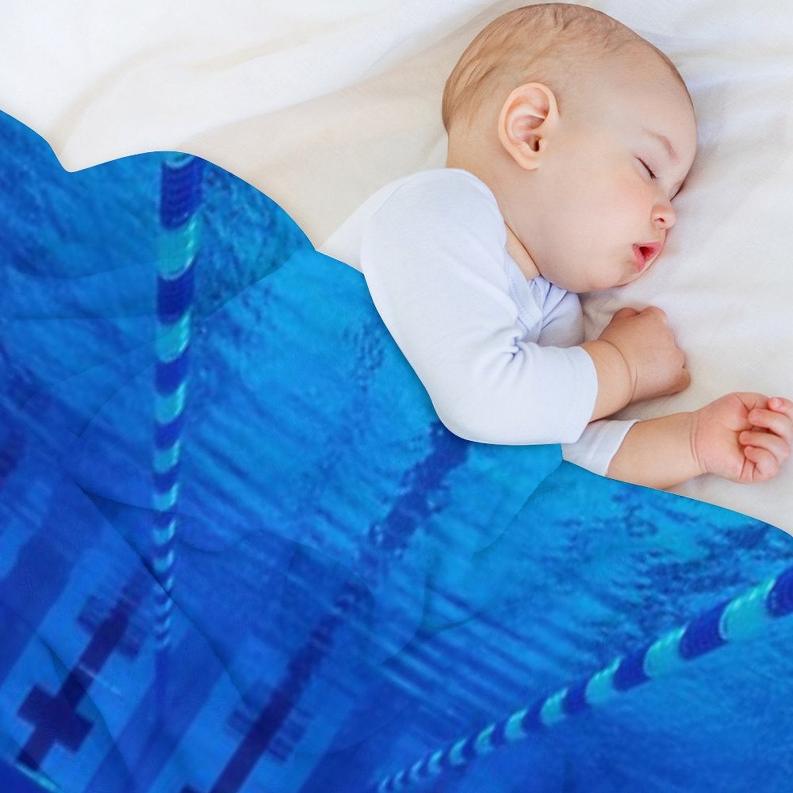 Beautiful Underwater Pool View - Swimming Pool Photography Premium Throw Blanket