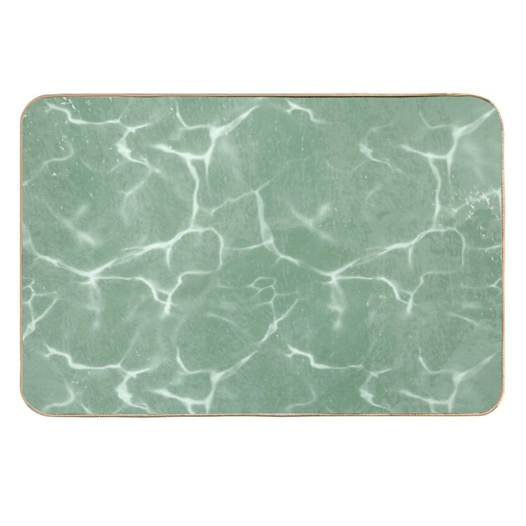 Mint Wave Minimalist Aesthetic Pattern Durable Bath Mat