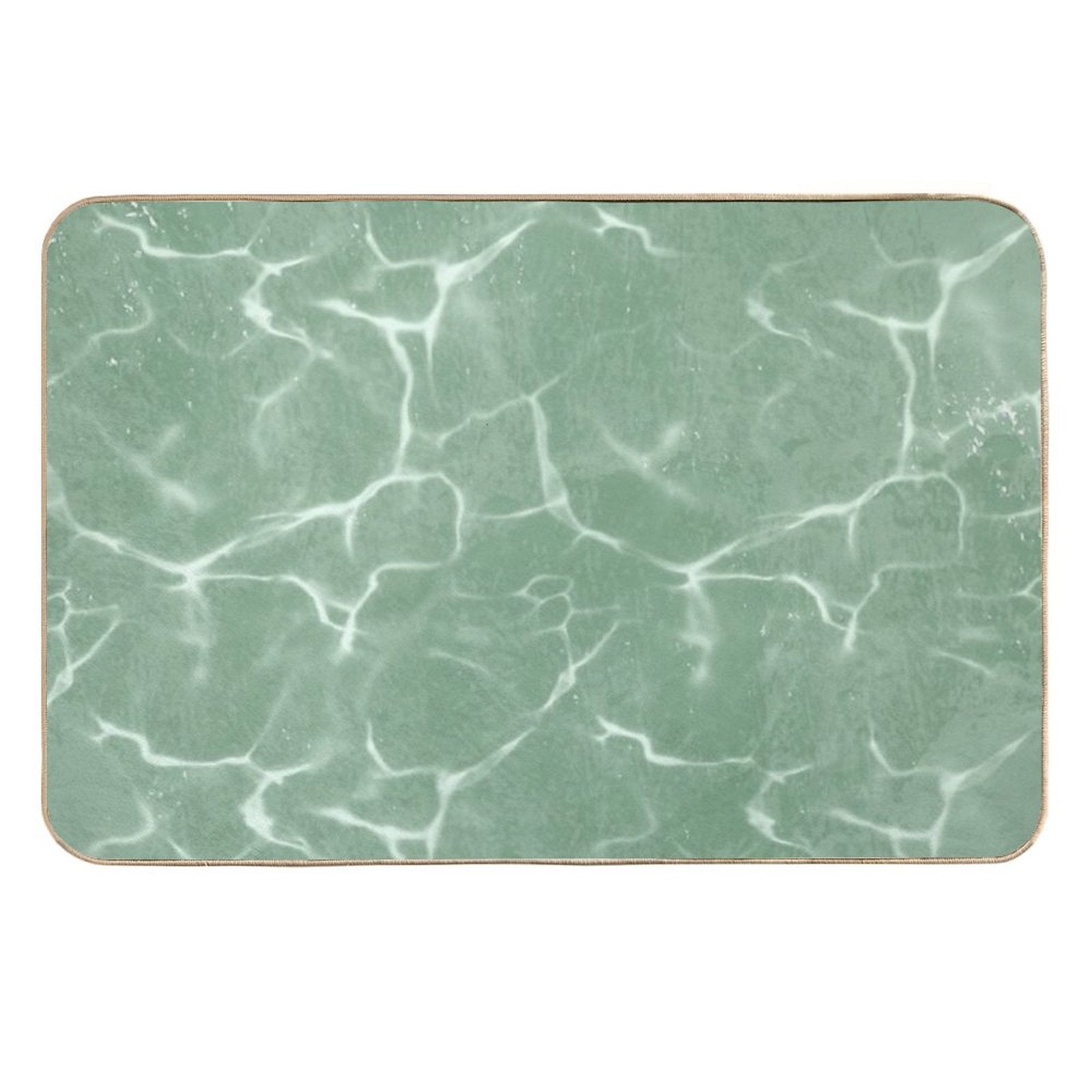 Mint Wave Minimalist Aesthetic Pattern Durable Bath Mat