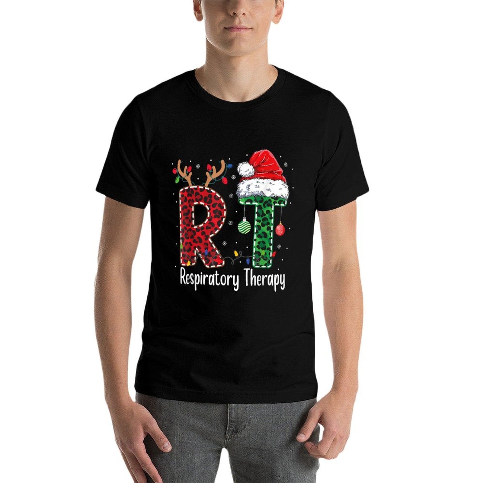 Respiratory Therapist Funny Christmas Future Nurse Design  Fade-proof Color T-Shirt