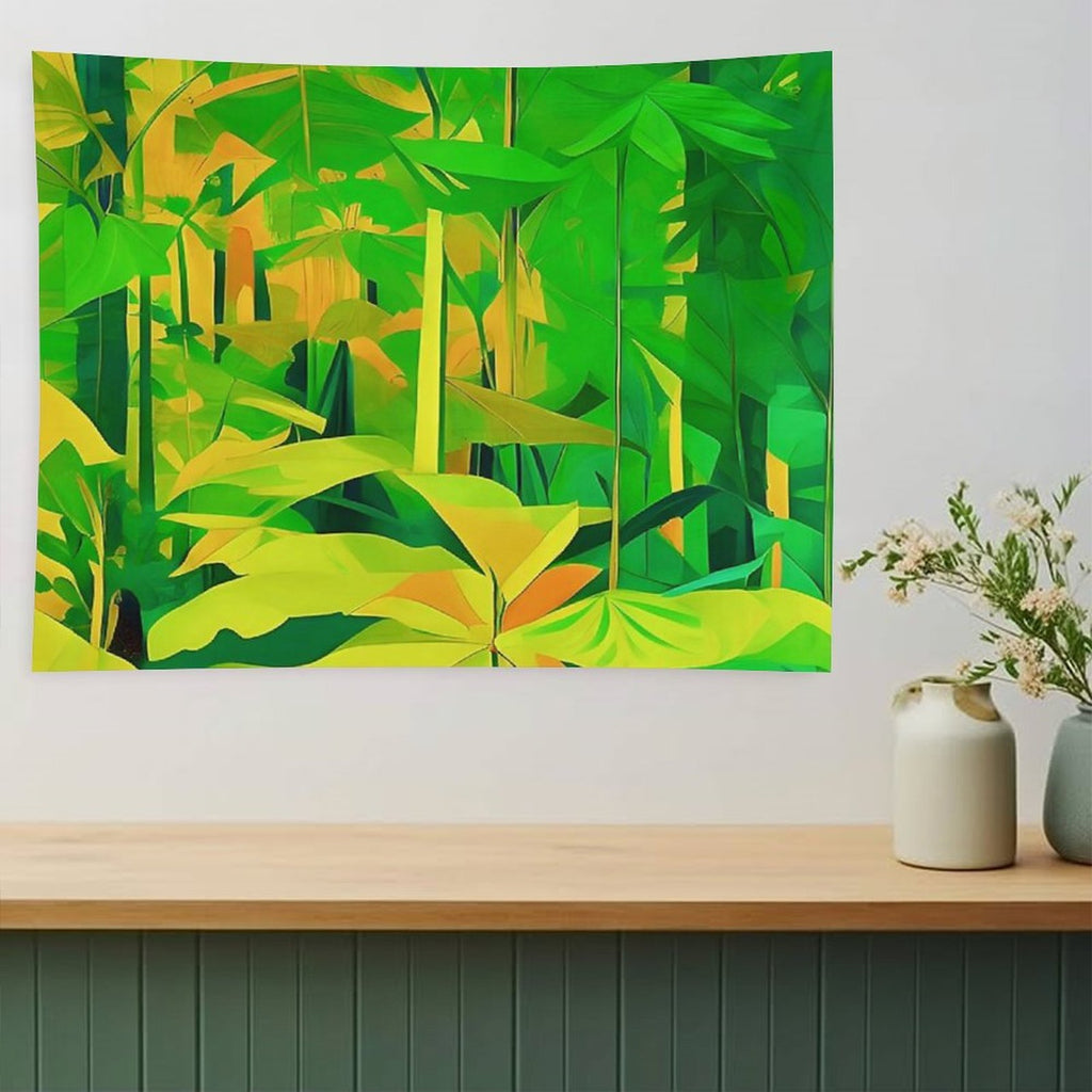 Lush Tropical Foliage Tapestry