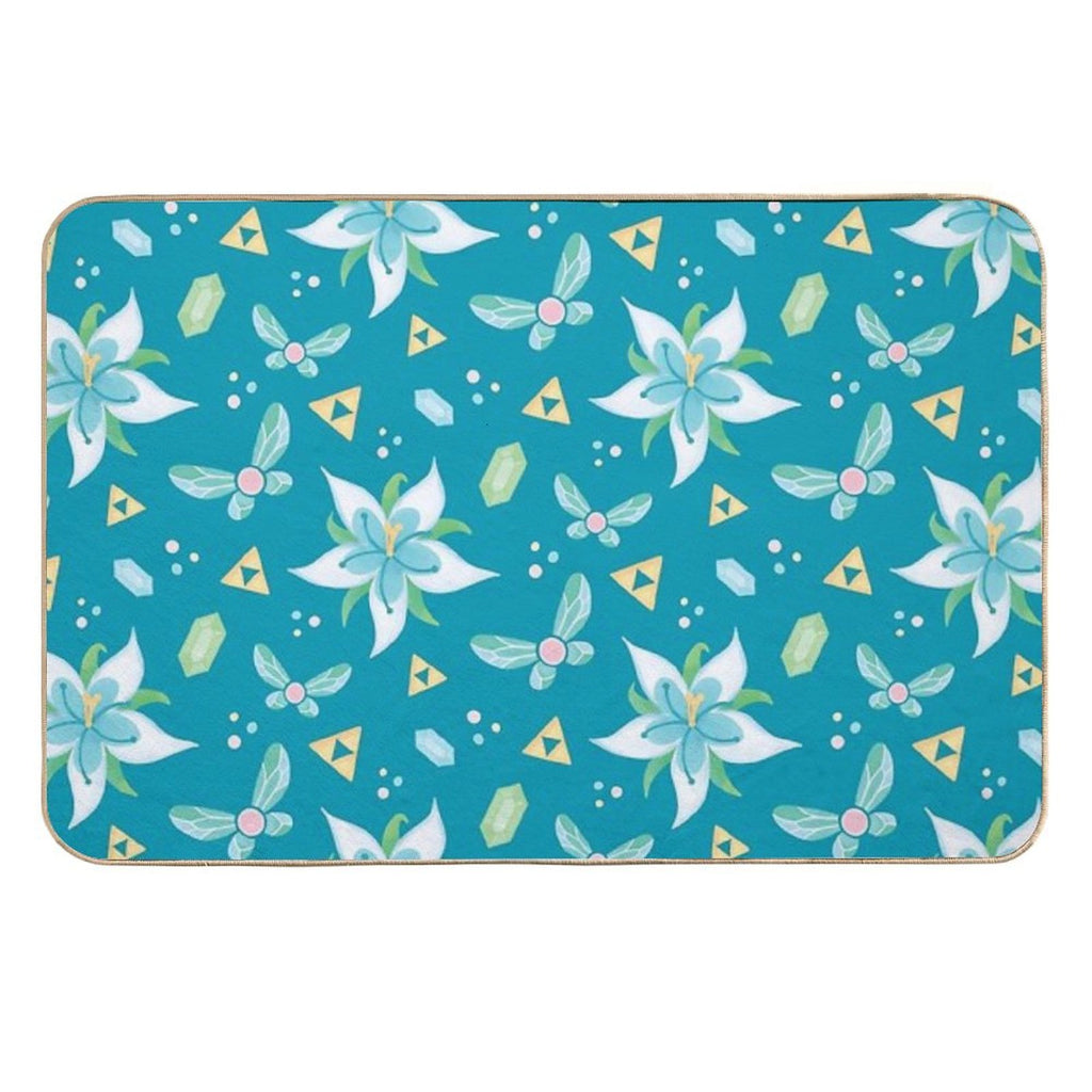 Silent Princess Pattern Blue V.2  High-Traffic Bath Mat