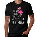 60th Birthday Gift Flamingo Fabulous  Heathered Texture T-Shirt