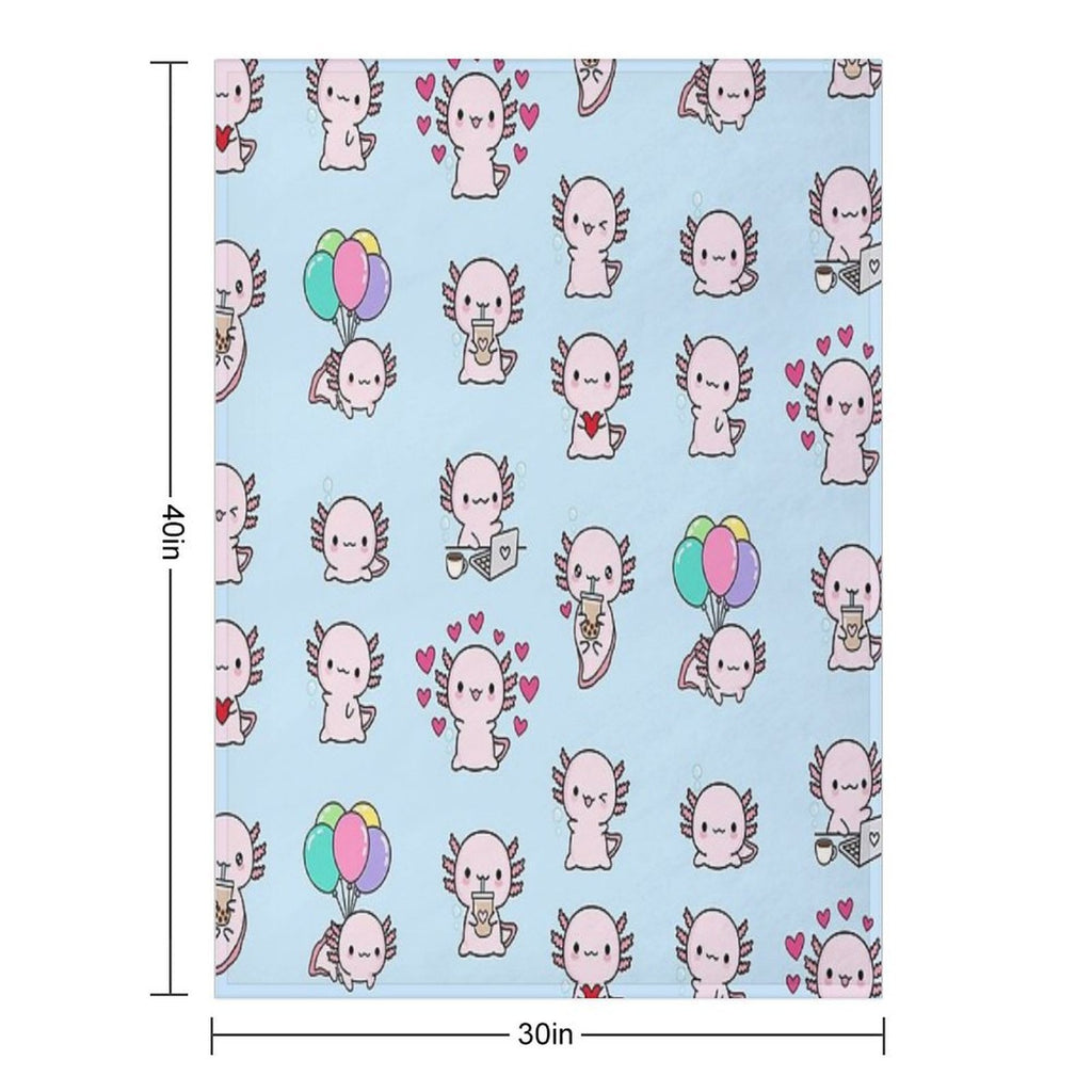 Copia De Cute Axolotl, Set Gift-ready Throw Blanket