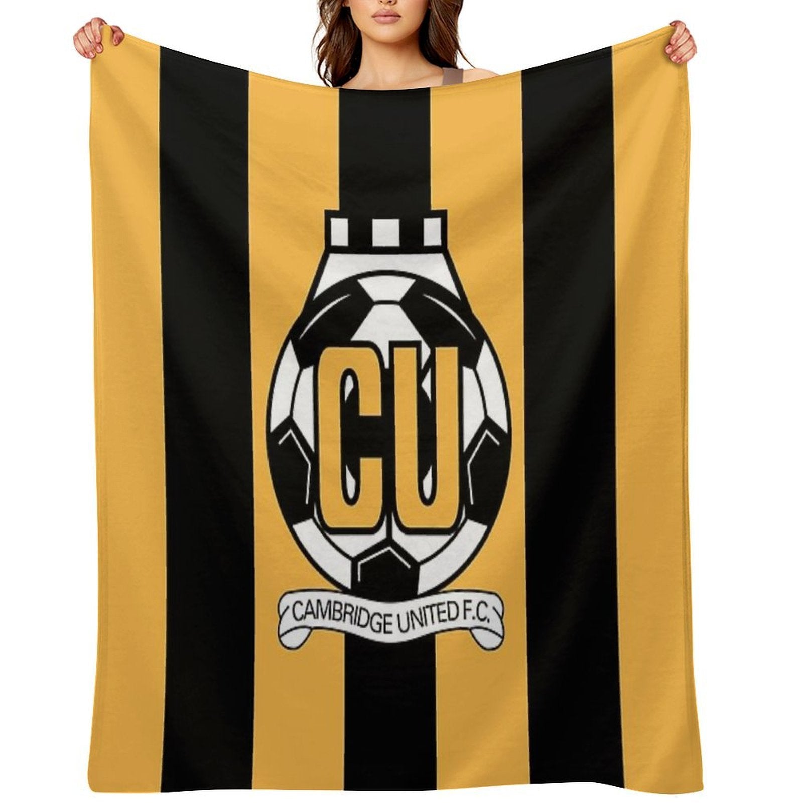 Cambridge United FC Logo - Stripes Quick-dry Throw Blanket